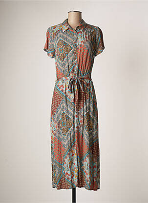 Robe longue manches courtes manches courtes bleu EMA BLUE'S femme
