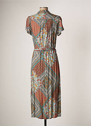 Robe longue manches courtes manches courtes bleu EMA BLUE'S femme