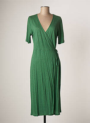 Robe mi-longue vert MAJESTIC FILATURES pour femme