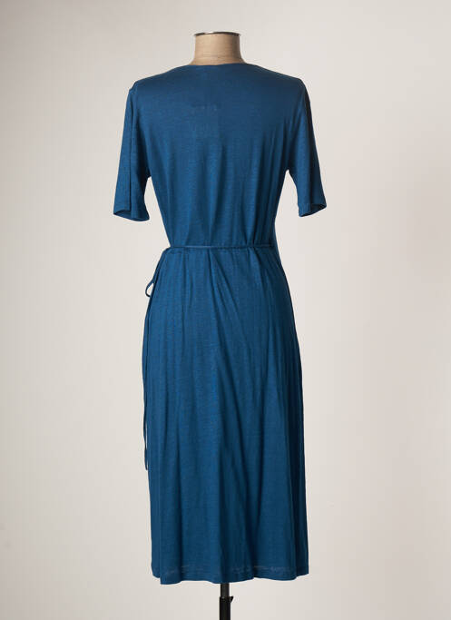 Robe mi-longue bleu MAJESTIC FILATURES pour femme