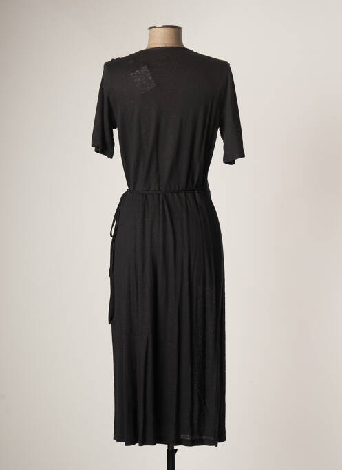 Robe mi-longue noir MAJESTIC FILATURES pour femme