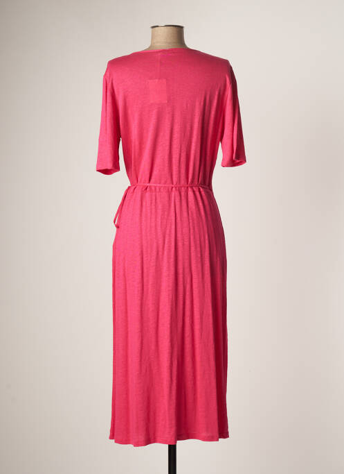 Robe mi-longue rose MAJESTIC FILATURES pour femme