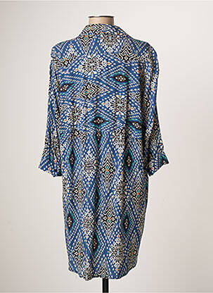 Robe courte manches 3/4 manches 3/4 bleu ATELIER JAD femme