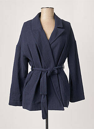 Veste casual col tailleur bleu STUDIO PARISIEN femme