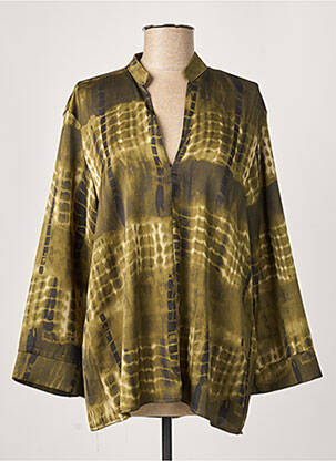 Blouse imprimé fantaisie manches longues vert JANIS & JOHN femme