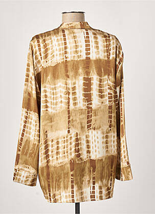 Blouse imprimé fantaisie manches longues beige JANIS & JOHN femme