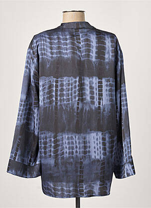 Blouse imprimé fantaisie manches longues bleu JANIS & JOHN femme