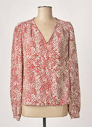 Blouse imprimé fantaisie manches longues marron JANIS & JOHN femme