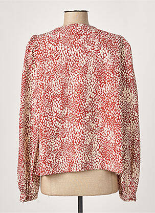 Blouse imprimé fantaisie manches longues marron JANIS & JOHN femme