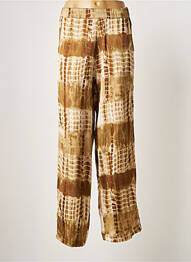 Pantalon droit tissage crêpe taille normale marron JANIS & JOHN femme