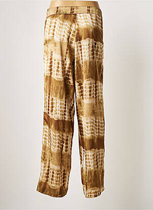 Pantalon droit tissage crêpe taille normale marron JANIS & JOHN femme
