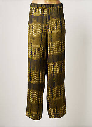 Pantalon droit tissage crêpe taille normale vert JANIS & JOHN femme