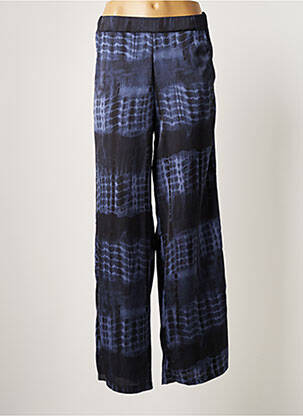 Pantalon droit tissage crêpe taille normale bleu JANIS & JOHN femme