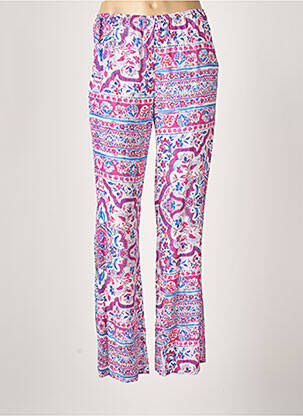 Pantalon droit tissage popeline taille normale rose EMA BLUE'S femme