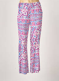 Pantalon droit tissage popeline taille normale rose EMA BLUE'S femme