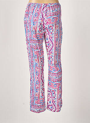 Pantalon droit tissage popeline taille normale rose EMA BLUE'S femme
