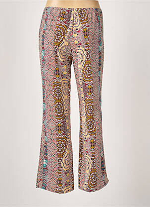 Pantalon droit tissage popeline taille normale rouge EMA BLUE'S femme