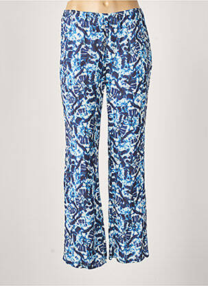 Pantalon droit tissage popeline taille normale bleu EMA BLUE'S femme