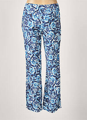 Pantalon droit tissage popeline taille normale bleu EMA BLUE'S femme