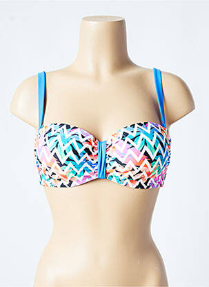Haut de maillot de bain stretch haut soutien-gorge moulé bleu OLYMPIA femme