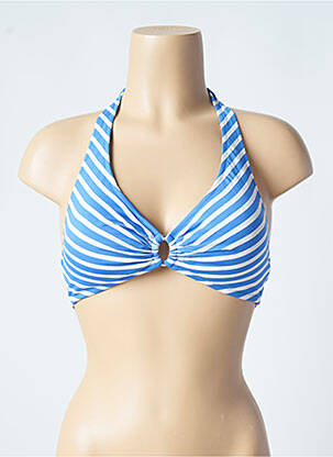 Haut de maillot de bain stretch haut soutien-gorge moulé bleu LIDEA femme