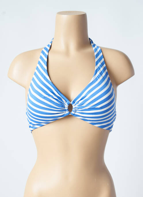 Haut de maillot de bain stretch haut soutien-gorge moulé bleu LIDEA femme
