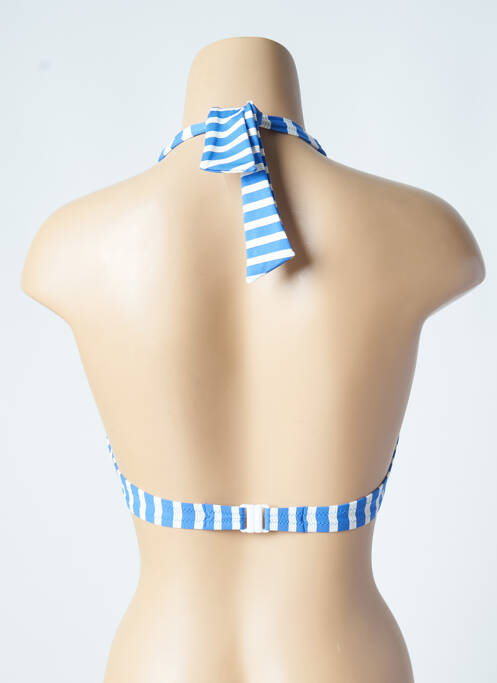 Haut de maillot de bain stretch haut soutien-gorge moulé bleu LIDEA femme