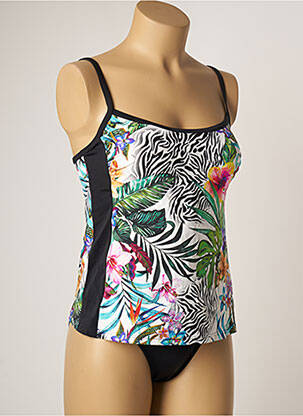 Tankini imprimé fleurs noir CHARMLINE femme