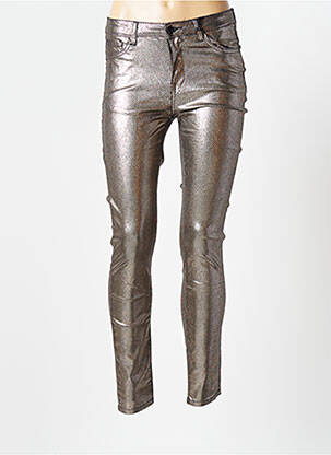 Pantalon slim broderie rivets taille normale gris R.DISPLAY femme