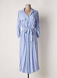 Robe mi-longue manches longues manches longues bleu ATELIER JAD femme