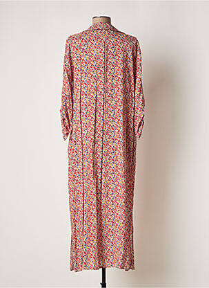 Robe mi-longue imprimé fleurs manches 3/4 rouge ATELIER JAD femme