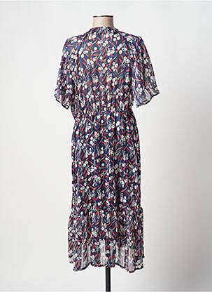 Robe mi-longue coupe fluide manches courtes bleu SCARLET ROOS femme