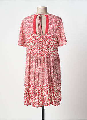 Robe mi-longue manches courtes manches courtes rouge ATELIER JAD femme
