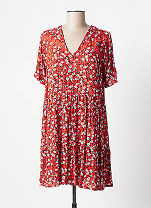Robe courte manches courtes manches courtes rouge ATELIER JAD femme