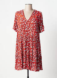 Robe courte coupe évasée manches courtes rouge ATELIER JAD femme
