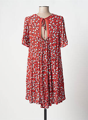 Robe courte manches courtes manches courtes rouge ATELIER JAD femme