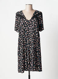 Robe mi-longue coupe fluide manches courtes noir ATELIER JAD femme