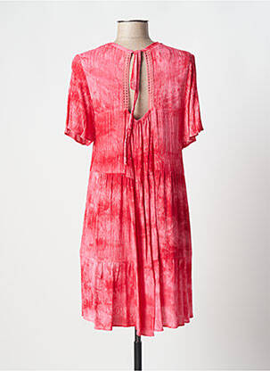 Robe courte coupe évasée manches courtes rose ATELIER JAD femme