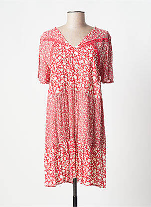 Robe courte manches courtes manches courtes rouge ATELIER JAD femme