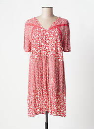 Robe courte coupe évasée manches courtes rouge ATELIER JAD femme