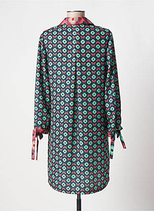 Robe courte coupe fluide manches longues vert QUEENIE femme