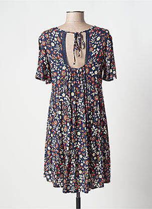 Robe courte coupe évasée manches courtes bleu ATELIER JAD femme