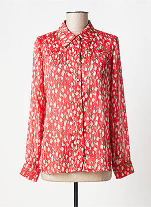Chemisier imprimé fleurs manches longues rouge GOA femme