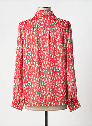 Chemisier imprimé fleurs manches longues rouge GOA femme