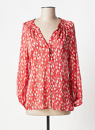 Chemisier imprimé fleurs manches longues rouge GOA femme