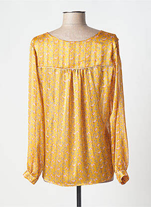 Blouse légère et transparente manches longues jaune PLACE DES VICTOIRES femme