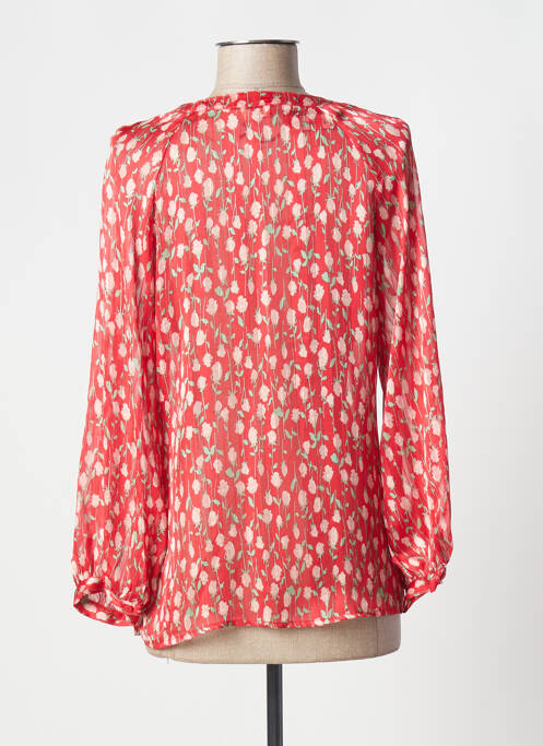 Chemisier imprimé fleurs manches longues rouge GOA femme