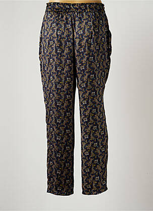 Pantalon droit fermeture zippée sous rabat boutonné taille normale bleu VIE TA VIE femme