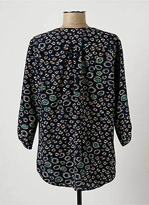 Blouse imprimé fantaisie manches 3/4 bleu MAMOUCHKA femme