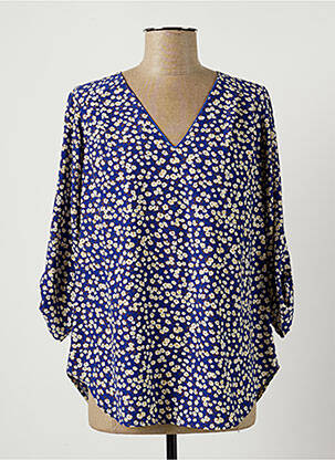Blouse manches 3/4 manches 3/4 bleu MAMOUCHKA femme